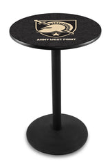 L214 Black Wrinkle United States Military Academy Army Pub Table by Holland Bar Stool Company