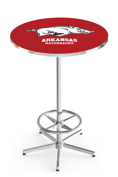 L216 Chrome Arkansas Razorbacks Pub Table