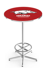 L216 Chrome Arkansas Razorbacks Pub Table