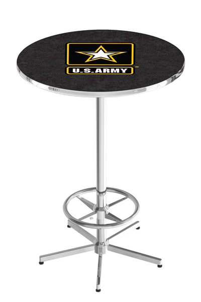 L216 Chrome United States Military Army Pub Table | Army VFW Pub Table