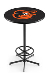 MLB's Baltimore Orioles L216 Black Wrinkle Pub Table from Holland Bar Stool Co.