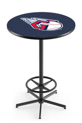 MLB's Cleveland Guardians L216 Black Wrinkle Pub Table from Holland Bar Stool Co.