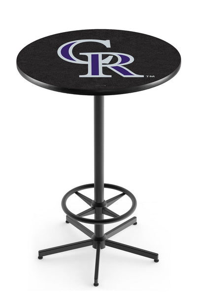 Colorado Rockies MLB L216 Black Wrinkle Pub Table