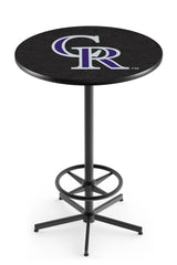MLB's Colorado Rockies L216 Black Wrinkle Pub Table from Holland Bar Stool Co.
