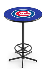 MLB's Chicago Cubs L216 Black Wrinkle Pub Table from Holland Bar Stool Co.