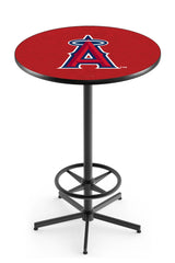 MLB's Los Angeles Angels L216 Black Wrinkle Pub Table from Holland Bar Stool Co.