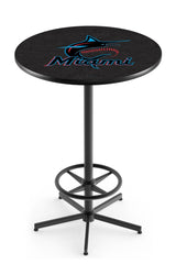 Miami Marlins MLB L216 Black Wrinkle Pub Table