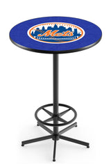 New York Mets MLB L216 Black Wrinkle Pub Table