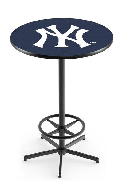 New York Yankees MLB L216 Black Wrinkle Pub Table