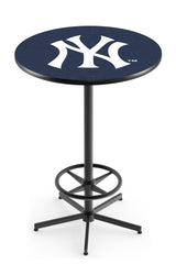 New York Yankees MLB L216 Black Wrinkle Pub Table