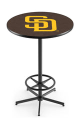 San Diego Padres MLB L216 Black Wrinkle Pub Table