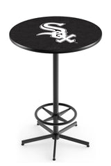 MLB's Chicago White Sox L216 Black Wrinkle Pub Table from Holland Bar Stool Co.