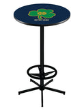 L216 Black Wrinkle Notre Dame Fighting Irish Shamrock Pub Table