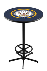 L216 Black Wrinkle United States Navy Pub Table | Navy VFW Pub Table