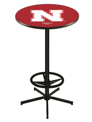 L216 Black Wrinkle Nebraska Cornhuskers Pub Table