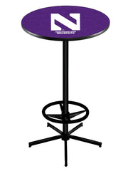 L216 Black Wrinkle Northwestern Wildcats Pub Table