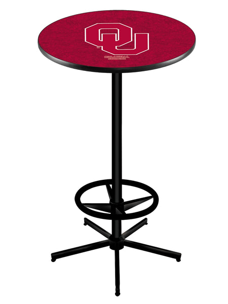 L216 Black Wrinkle Oklahoma Sooners Pub Table