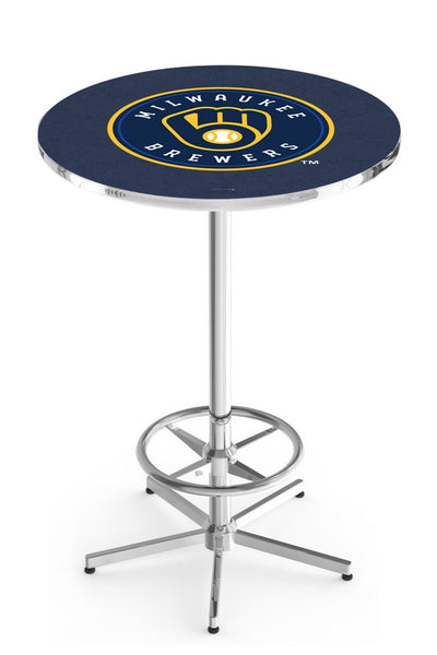 Milwaukee Brewers L216 Chrome MLB Pub Table