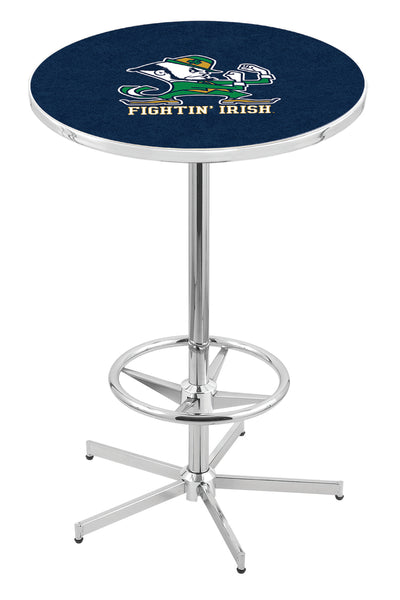 L216 Chrome Notre Dame Fighting Irish Leprechaun Pub Table