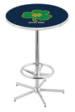 L216 Chrome Notre Dame Fighting Irish Shamrock Pub Table