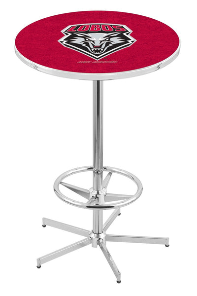 L216 Chrome University of New Mexico Lobos Pub Table