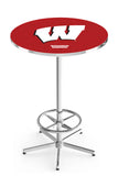 L216 Chrome University of Wisconsin W Script Pub Table