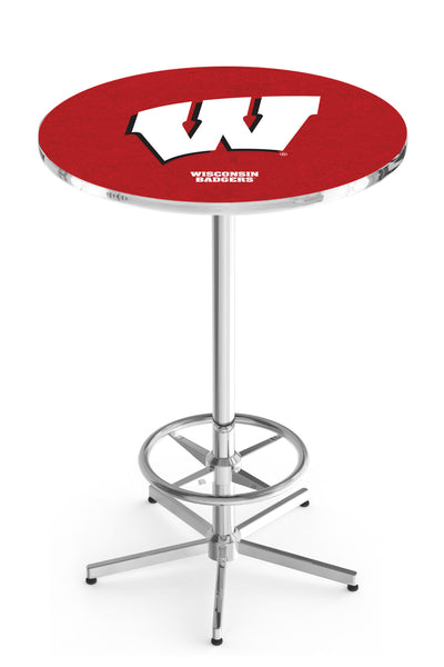 L216 Chrome University of Wisconsin W Script Pub Table