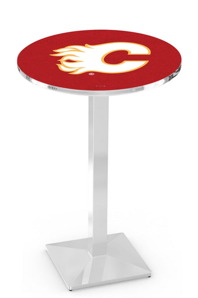 L217 Chrome Calgary Flames Pub Table