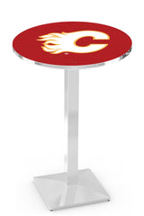 L217 Chrome Calgary Flames Pub Table