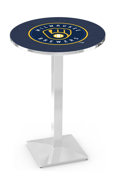 Milwaukee Brewers L217 Chrome MLB Pub Table