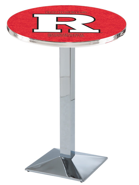 L217 Chrome Rutgers Scarlet Knights Pub Table