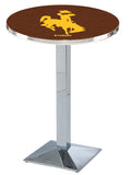 L217 Chrome Wyoming Cowboys Pub Table