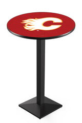 L217 Black Wrinkle Calgary Flames Pub Table