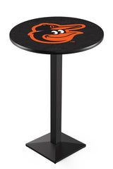 MLB's Baltimore Orioles L217 Black Wrinkle Pub Table from Holland Bar Stool Co.