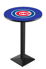 MLB's Chicago Cubs L217 Black Wrinkle Pub Table from Holland Bar Stool Co.