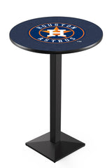 MLB's Houston Astros L217 Black Wrinkle Pub Table from Holland Bar Stool Co.