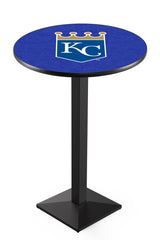 MLB's Kansas City Royals L217 Black Wrinkle Pub Table from Holland Bar Stool Co.