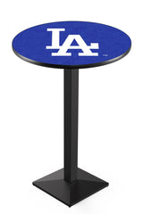 MLB's Los Angeles Dodgers L217 Black Wrinkle Pub Table from Holland Bar Stool Co.