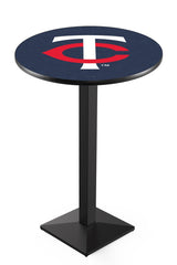 MLB's Minnesota Twins L217 Black Wrinkle Pub Table from Holland Bar Stool Co.