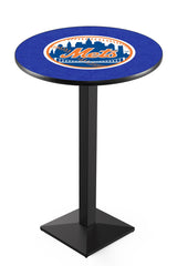 MLB's New York Mets L217 Black Wrinkle Pub Table from Holland Bar Stool Co.