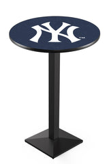 MLB's New York Yankees L217 Black Wrinkle Pub Table from Holland Bar Stool Co.