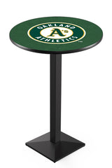 MLB's Oakland Athletics L217 Black Wrinkle Pub Table from Holland Bar Stool Co.