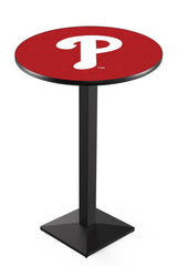 MLB's Philadelphia Phillies L217 Black Wrinkle Pub Table from Holland Bar Stool Co.