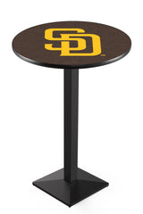 MLB's San Diego Padres L217 Black Wrinkle Pub Table from Holland Bar Stool Co.