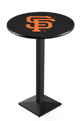 MLB's San Francisco Giants L217 Black Wrinkle Pub Table from Holland Bar Stool Co.