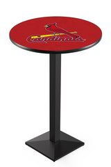 MLB's St Louis Cardinals L217 Black Wrinkle Pub Table from Holland Bar Stool Co.