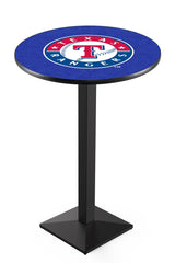MLB's Texas Rangers L217 Black Wrinkle Pub Table from Holland Bar Stool Co.