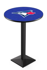 MLB's Toronto Blue Jays L217 Black Wrinkle Pub Table from Holland Bar Stool Co.