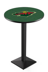 L217 Black Wrinkle Minnesota Wild Pub Table