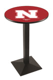 L217 Black Wrinkle Nebraska Cornhuskers Pub Table